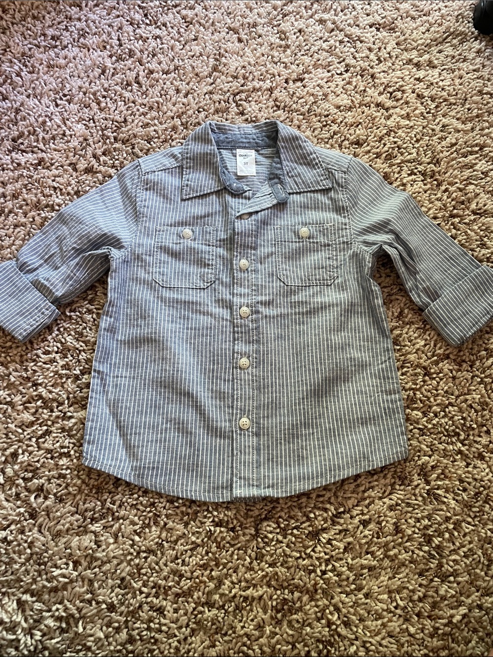 Cherokee Gray Pinstripe Button-Down Shirt